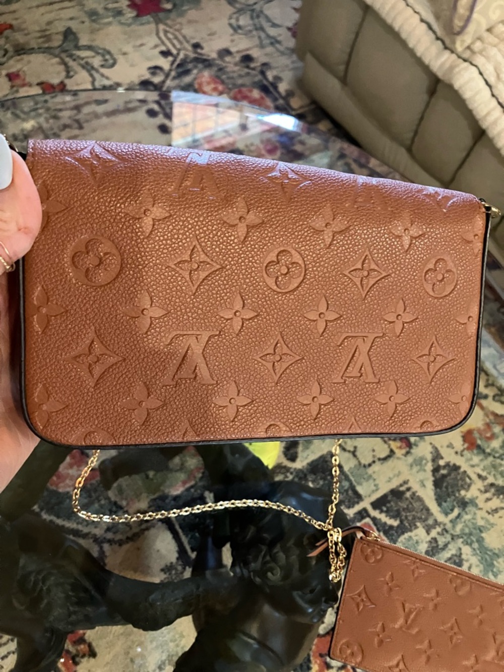 LOUIS VUITTON EMPRIENTE POCHETTE FELICIE BROWN - Picture 8 of 11